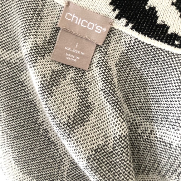 NWT Chico’s Contrast Jacquard Cardigan Size M - Picture 10 of 11